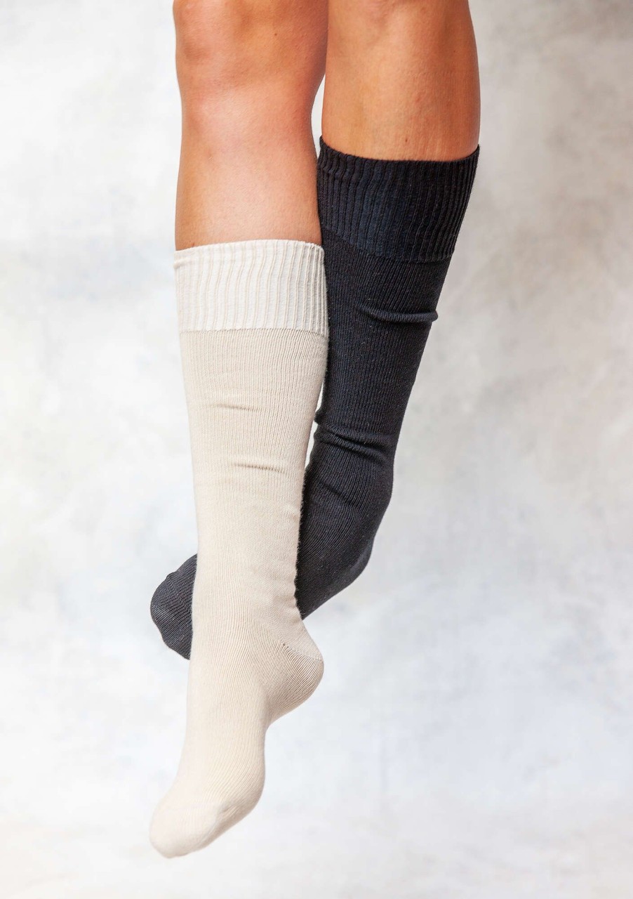 Women Gudrun Sjödén | Solid-Colored Knee-Highs In Organic Cotton