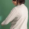 Women Gudrun Sjödén Tops & Shirts | Striped Mock Turtleneck In Organic Cotton