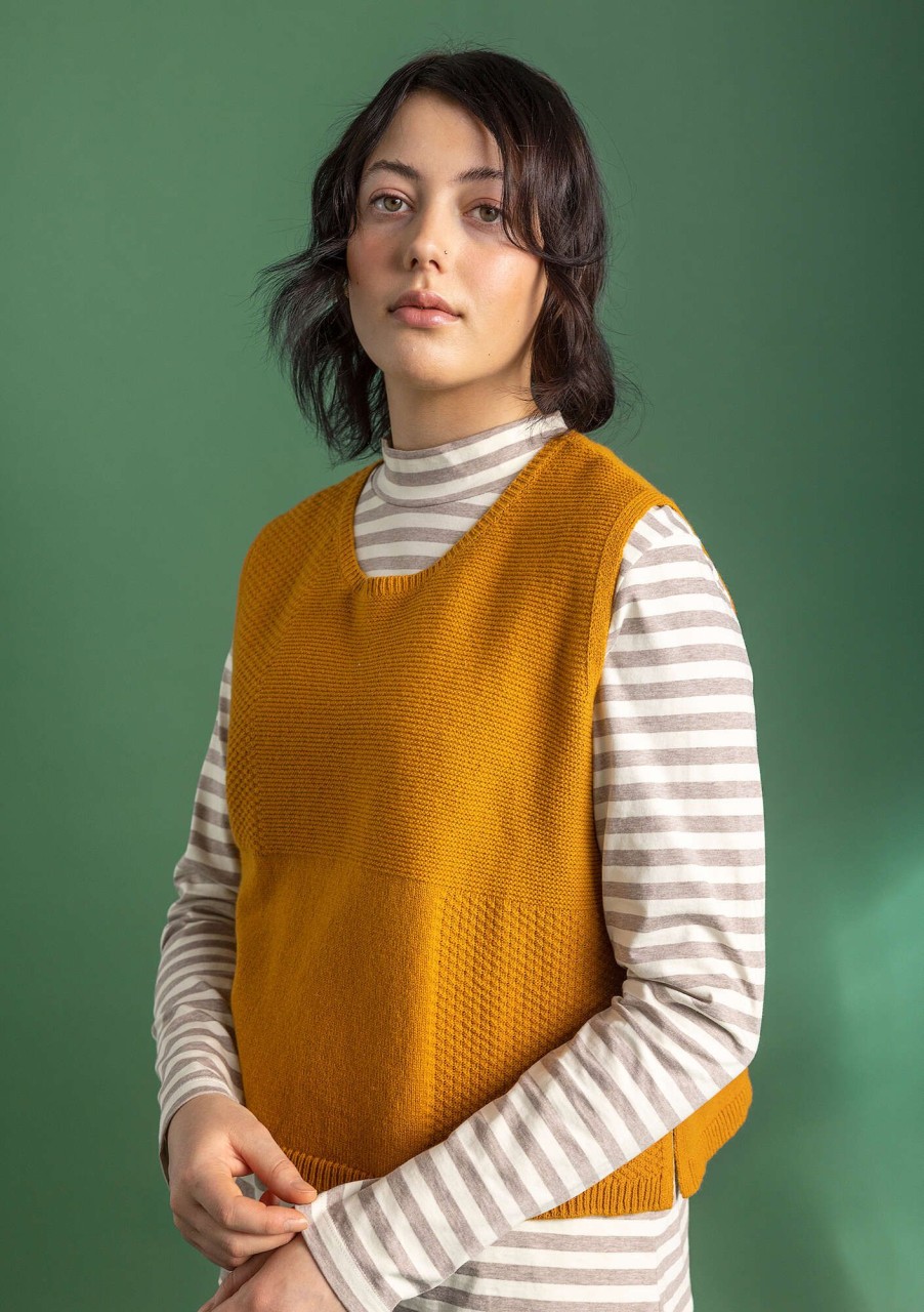 Women Gudrun Sjödén Vests | Knit Vest In Wool/Organic Cotton