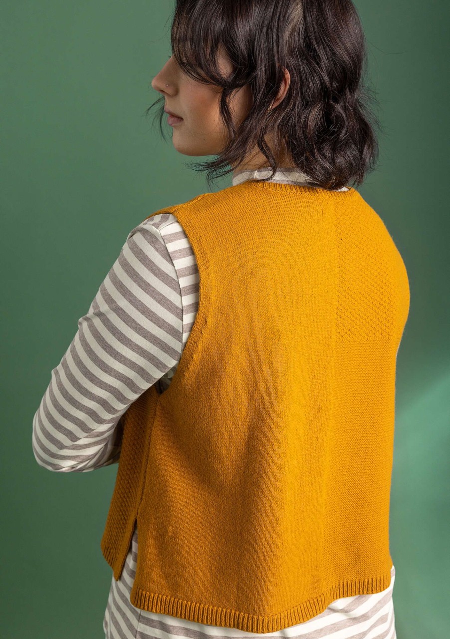 Women Gudrun Sjödén Vests | Knit Vest In Wool/Organic Cotton