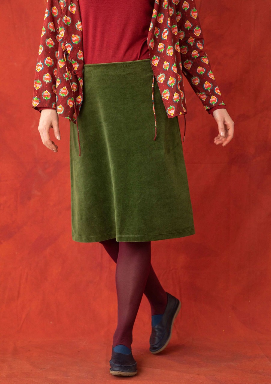 Women Gudrun Sjödén Skirts | Solid-Colored Velour Skirt In Organic Cotton/Recycled Polyester