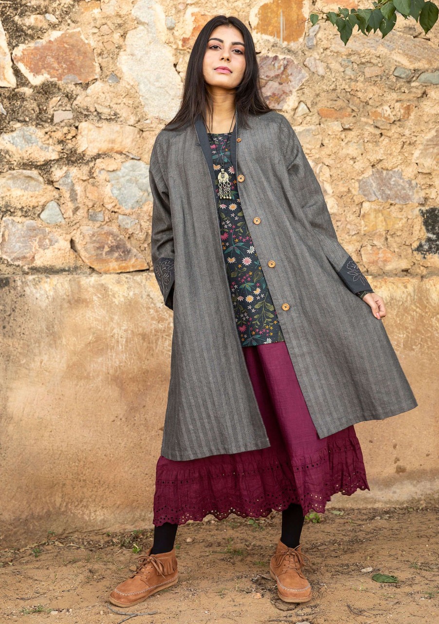 Women Gudrun Sjödén Coats & Jackets | Woodland Coat In Organic Cotton/Linen