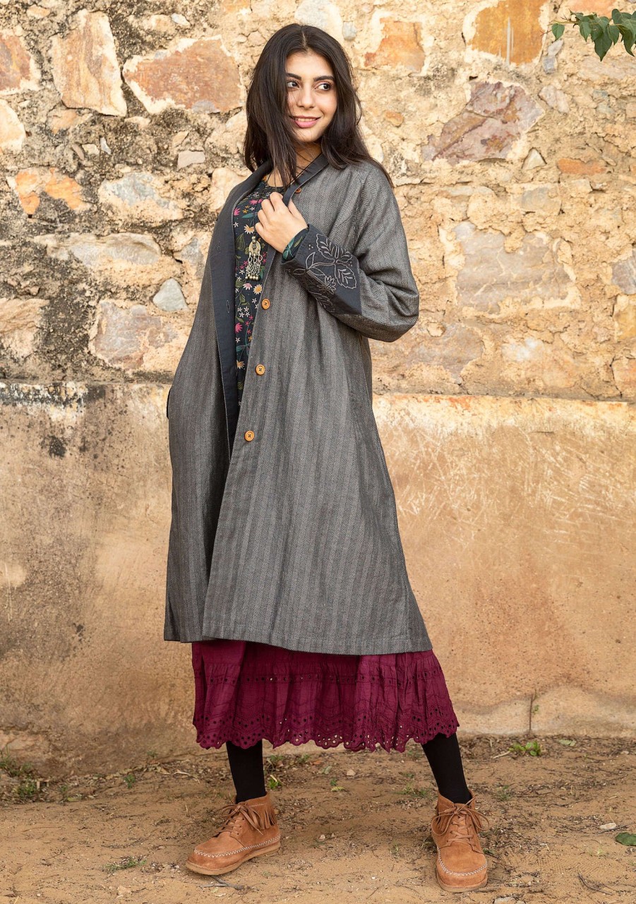 Women Gudrun Sjödén Coats & Jackets | Woodland Coat In Organic Cotton/Linen