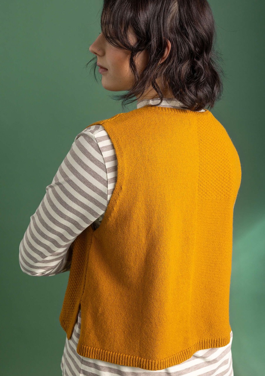 Women Gudrun Sjödén Vests | Knit Vest In Wool/Organic Cotton