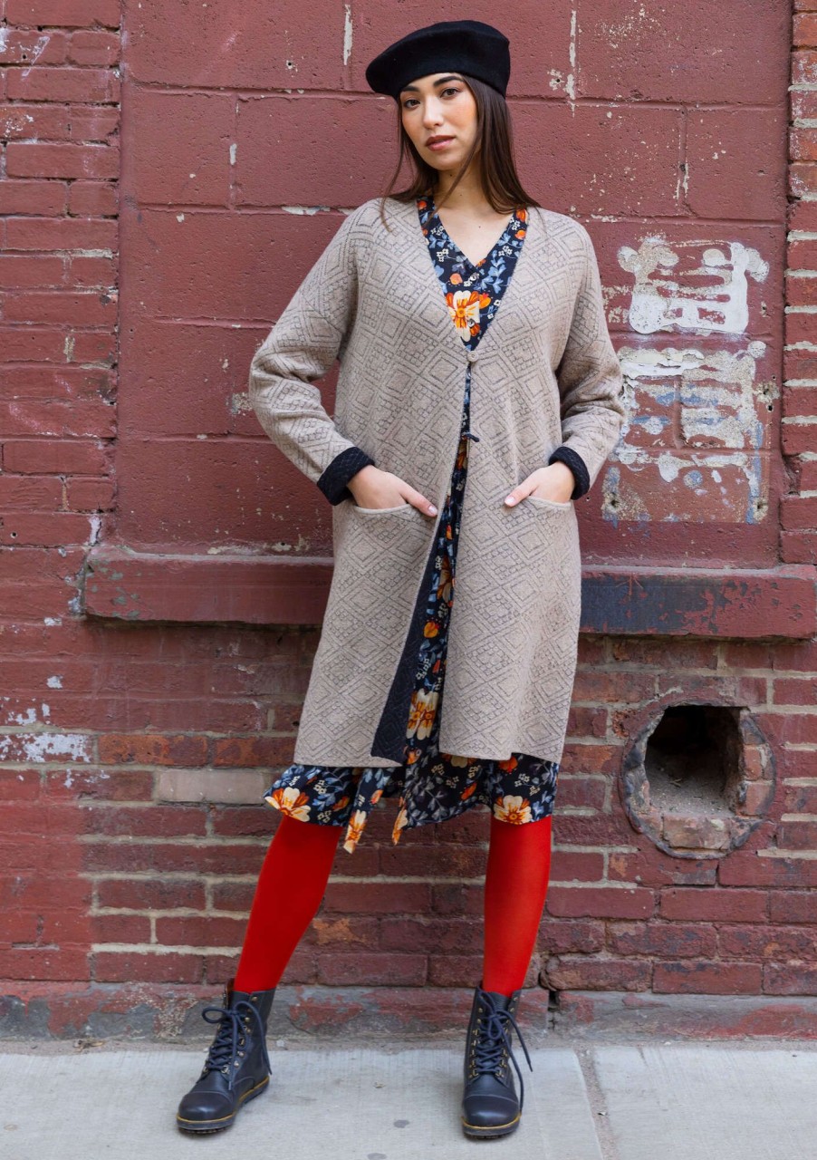 Women Gudrun Sjödén Cardigans | Brooklyn Long Cardigan In A Lambswool Blend/Organic Cotton