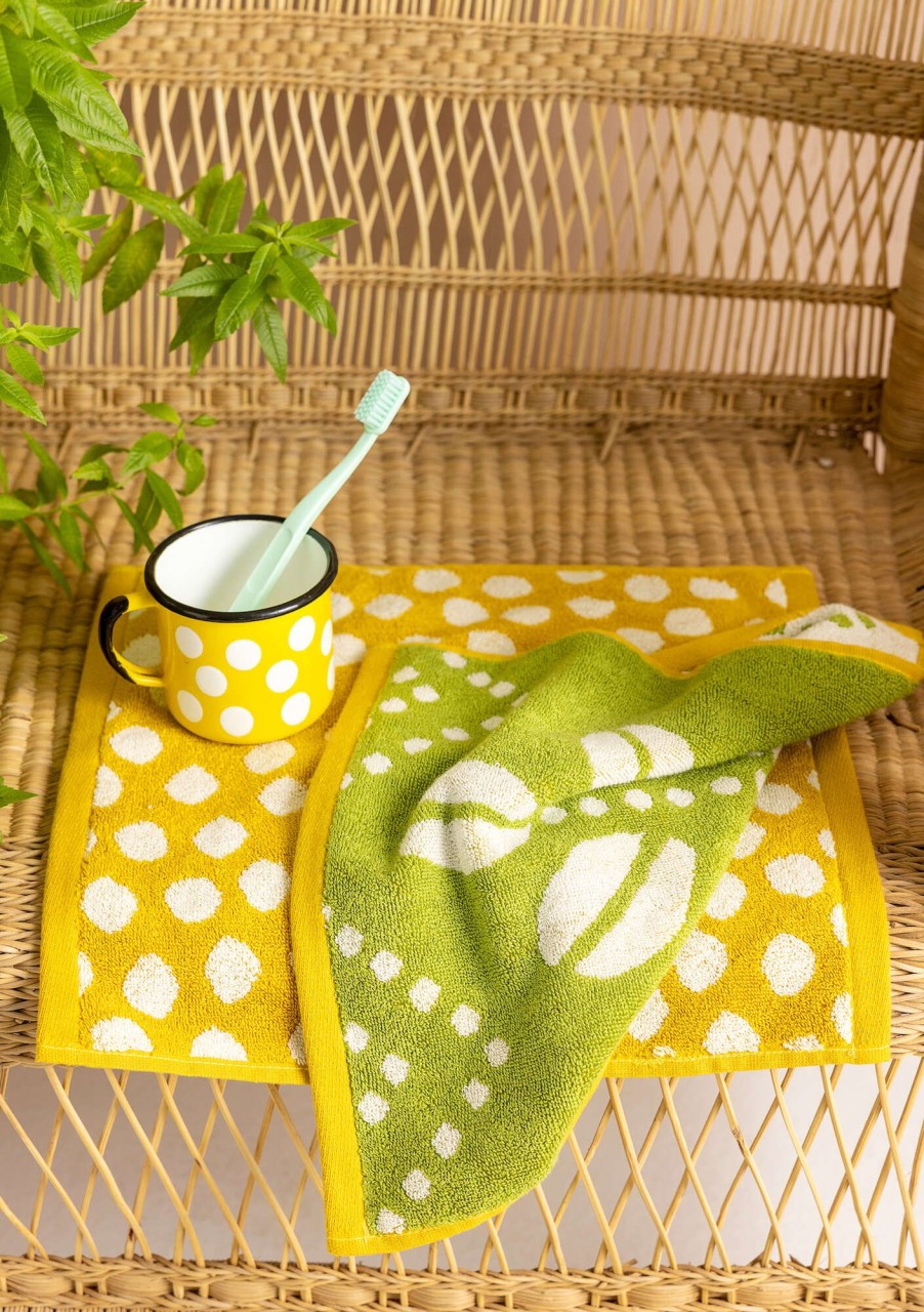 Homeware Gudrun Sjödén | Leafy Wash Cloth 2-Pack In Organic Cotton