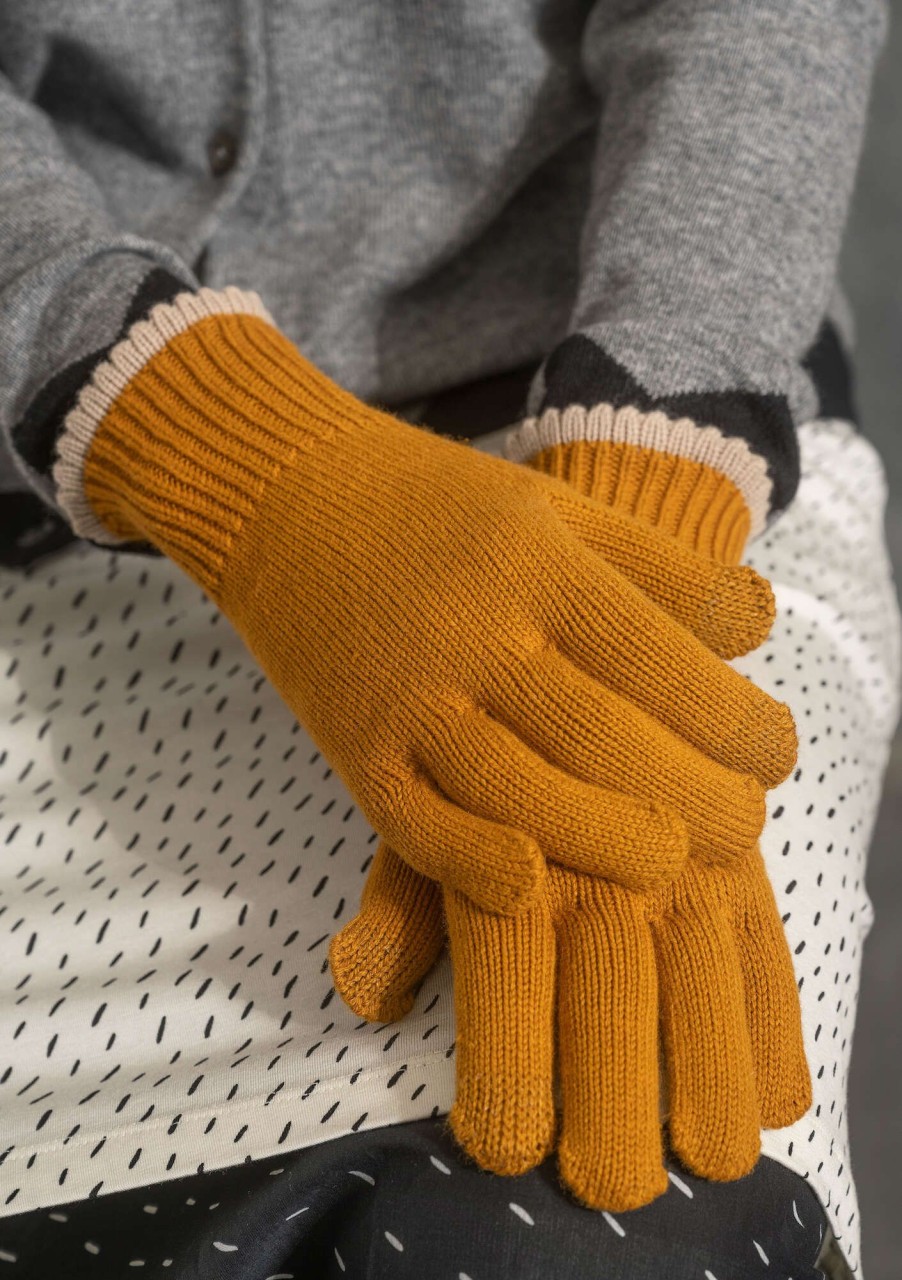 Women Gudrun Sjödén | Gloves In Organic Cotton/Wool With Touchscreen Function