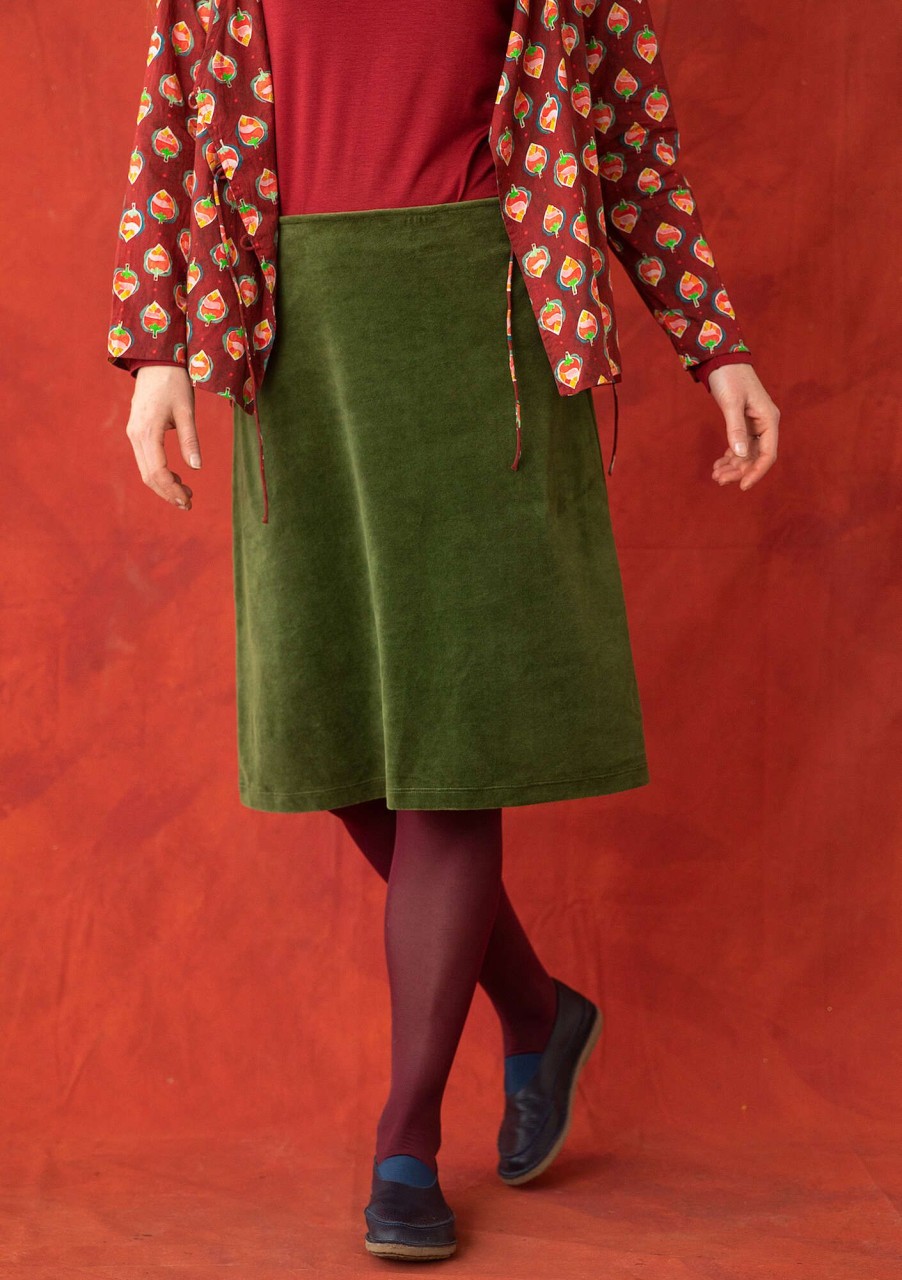 Women Gudrun Sjödén Skirts | Solid-Colored Velour Skirt In Organic Cotton/Recycled Polyester