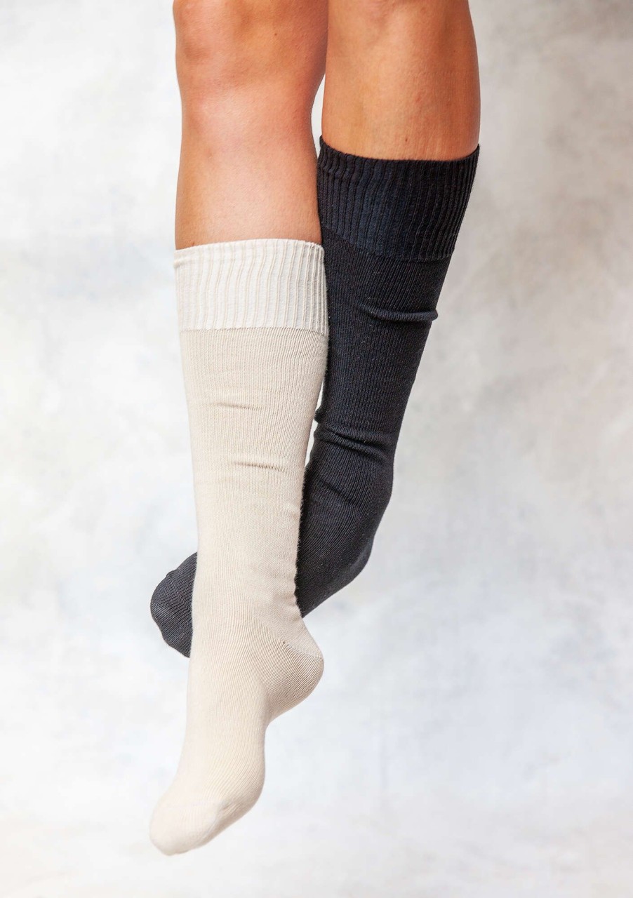 Women Gudrun Sjödén | Solid-Colored Knee-Highs In Organic Cotton