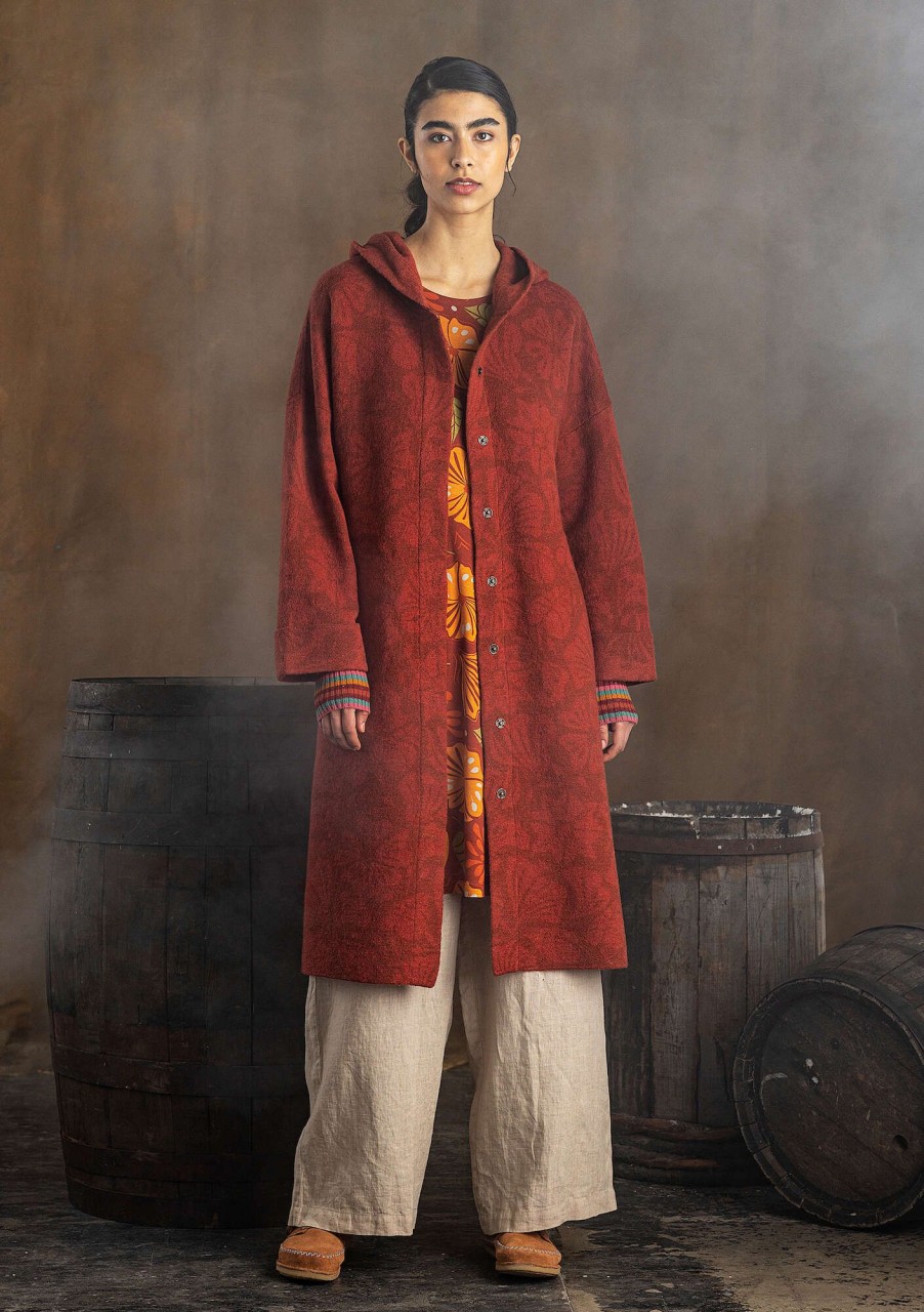 Women Gudrun Sjödén Coats & Jackets | Wind Knit Coat In Felted Organic Wool