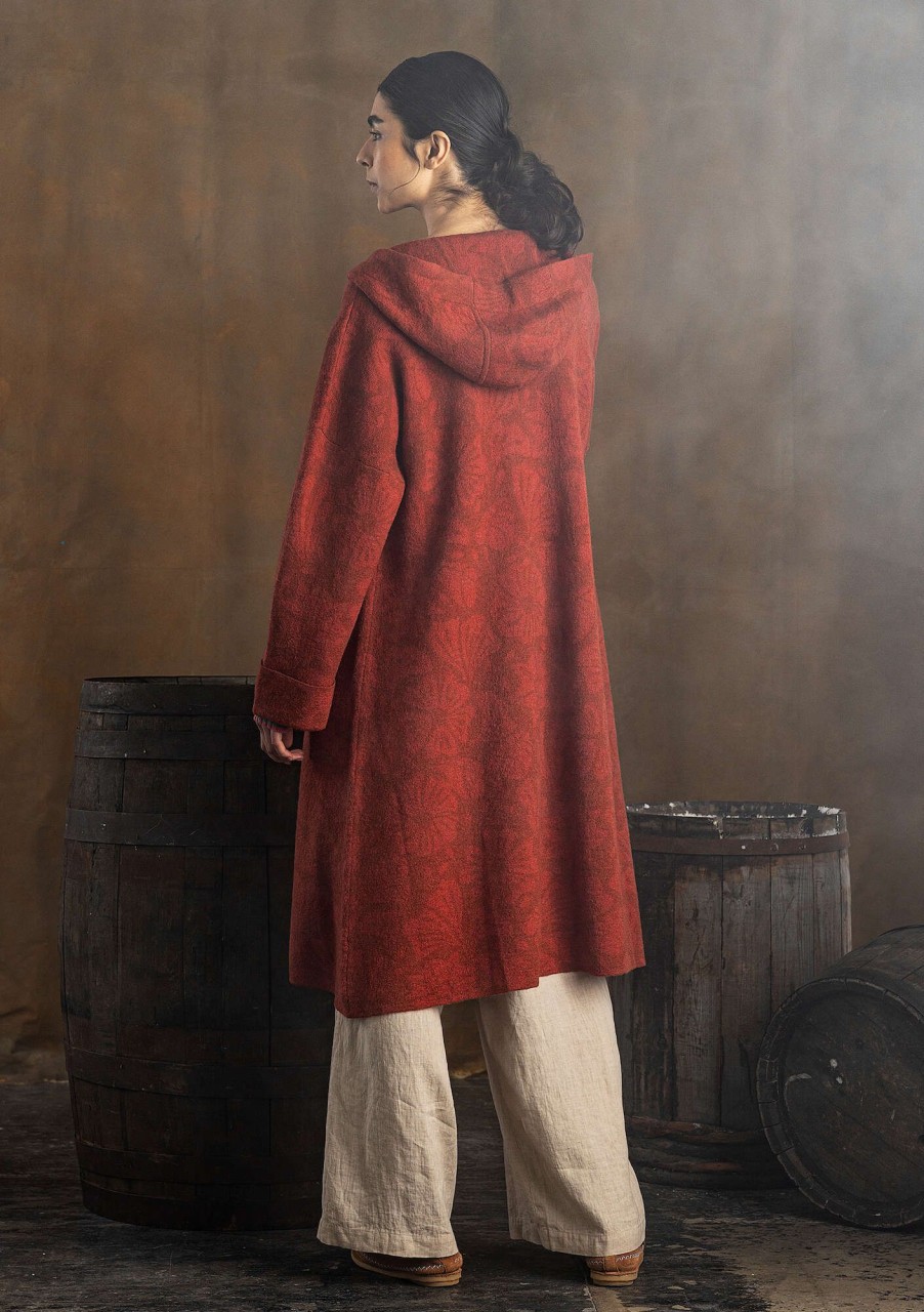 Women Gudrun Sjödén Coats & Jackets | Wind Knit Coat In Felted Organic Wool