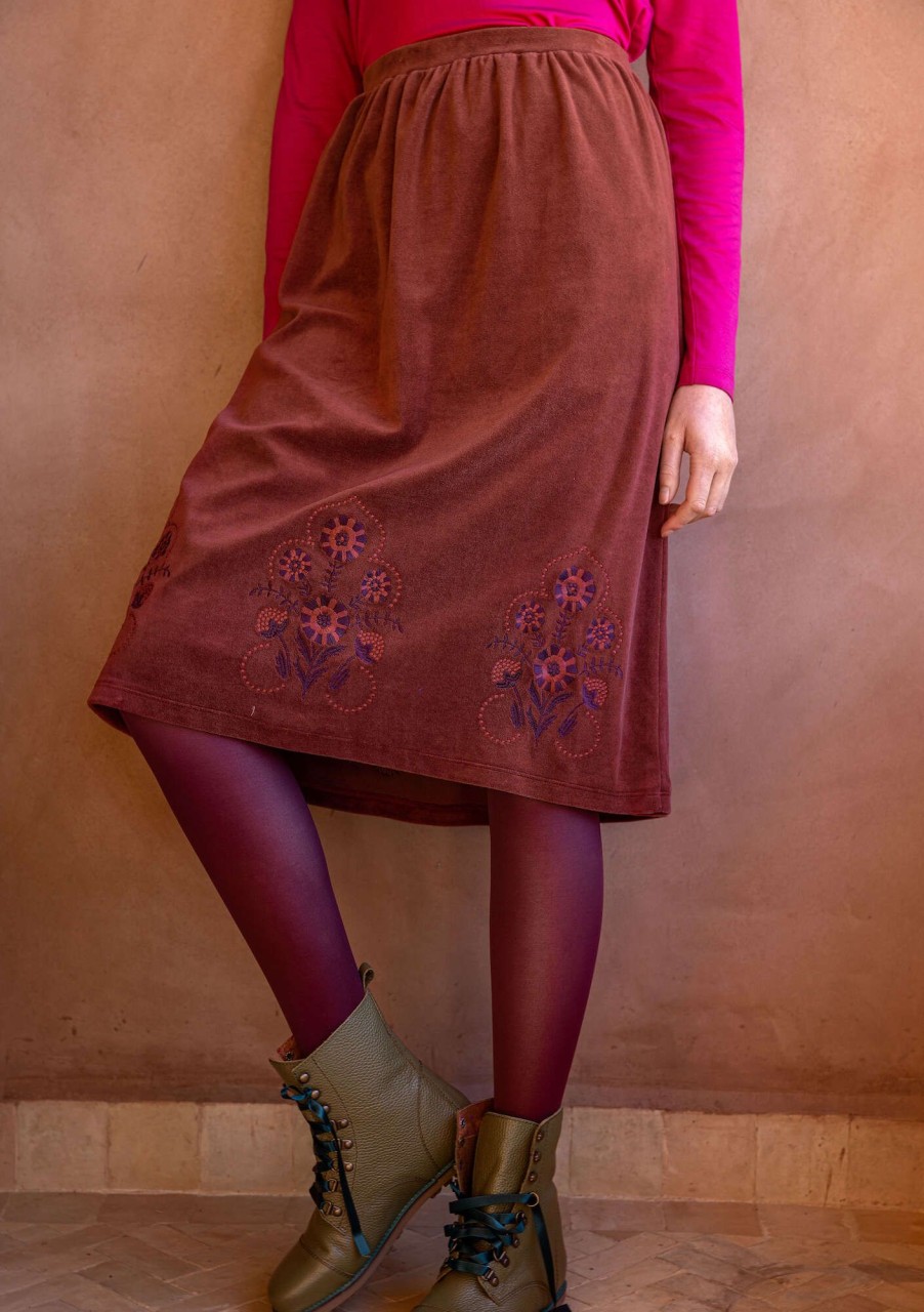 Women Gudrun Sjödén Skirts | Zari Velour Skirt In Organic Cotton/Recycled Polyester