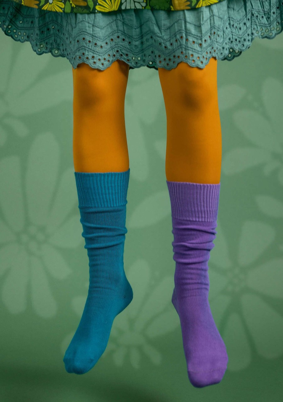 Women Gudrun Sjödén | Solid-Colored Knee-Highs In Organic Cotton