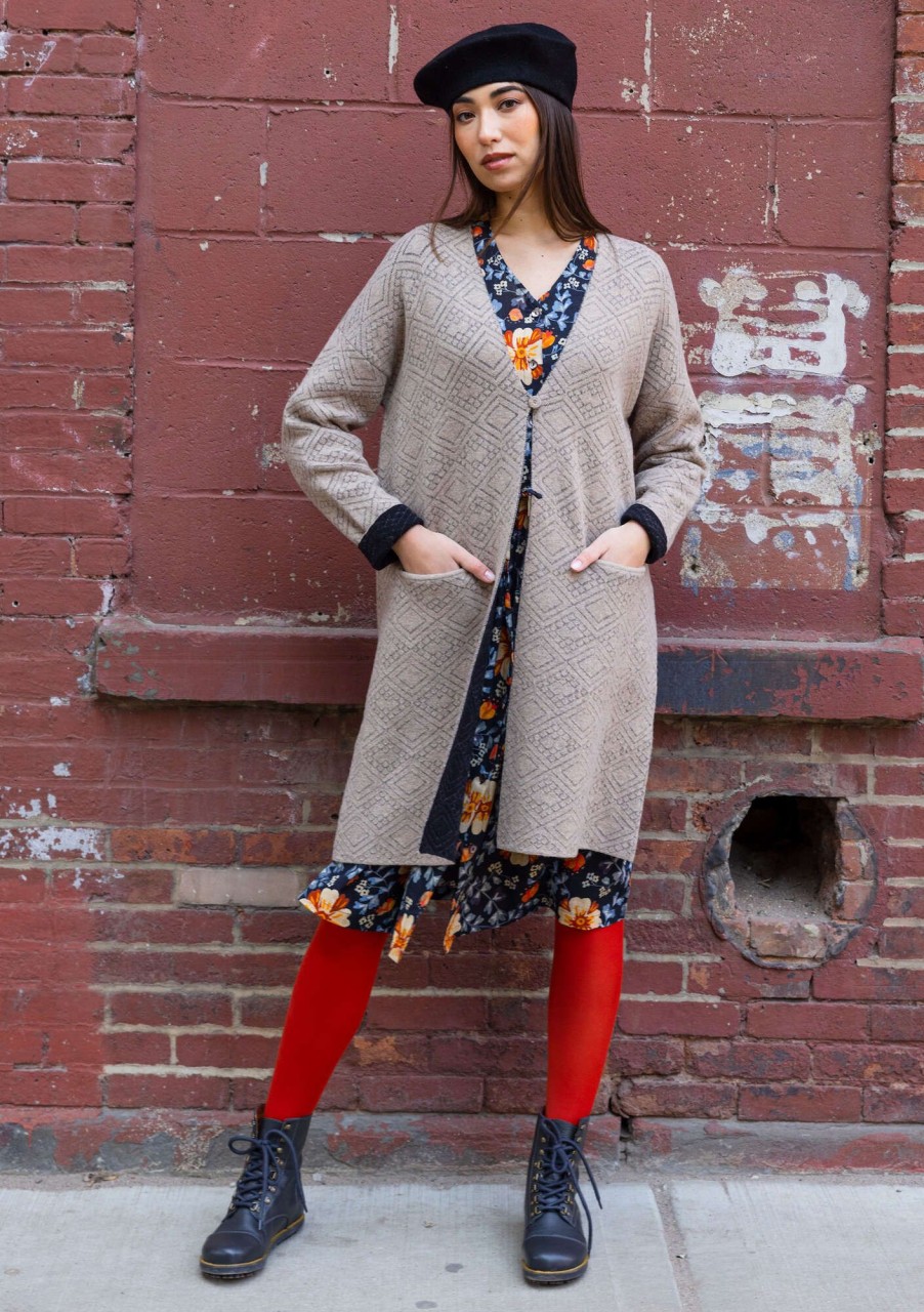 Women Gudrun Sjödén Cardigans | Brooklyn Long Cardigan In A Lambswool Blend/Organic Cotton