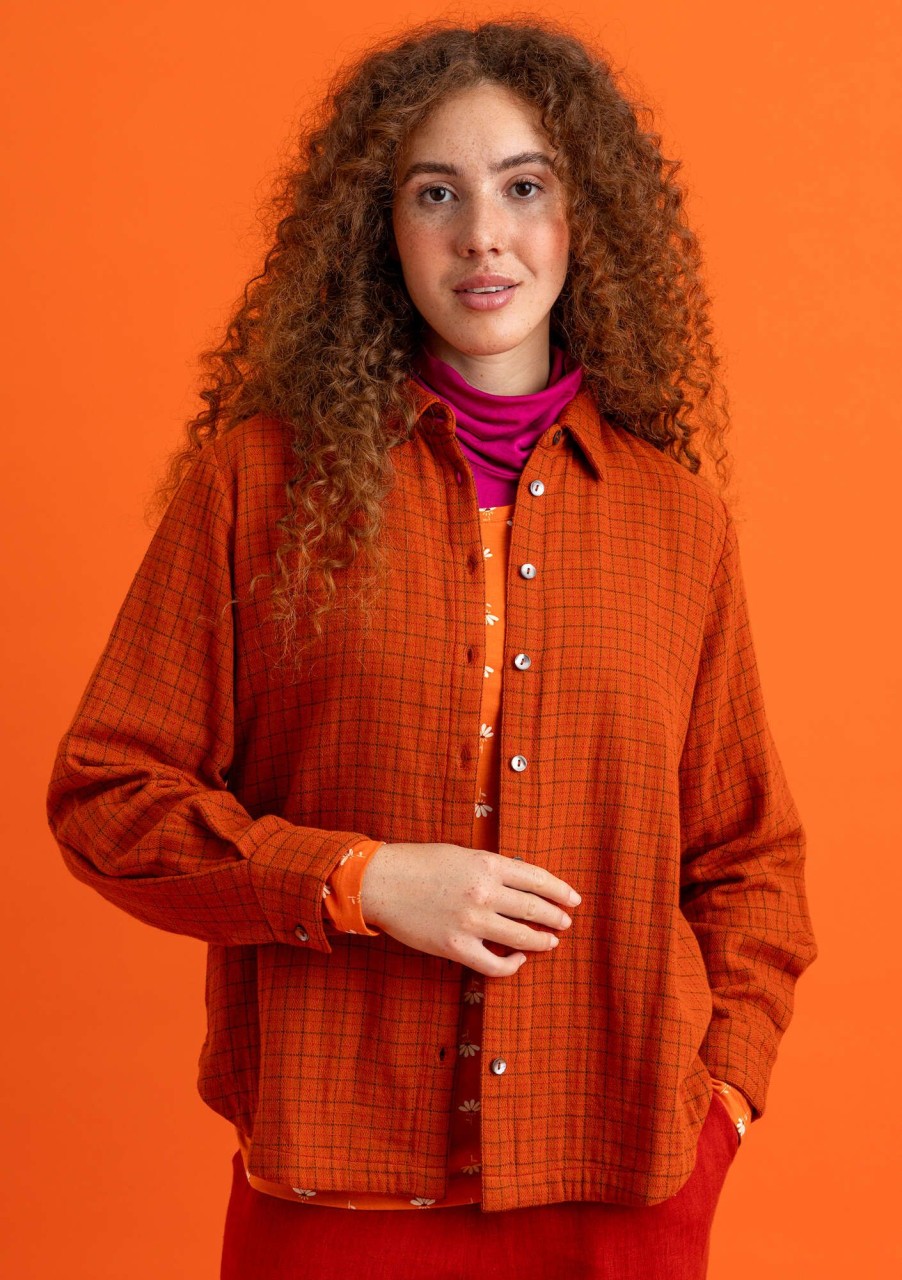 Women Gudrun Sjödén Blouses | Woven "Field" Shirt In Organic Cotton