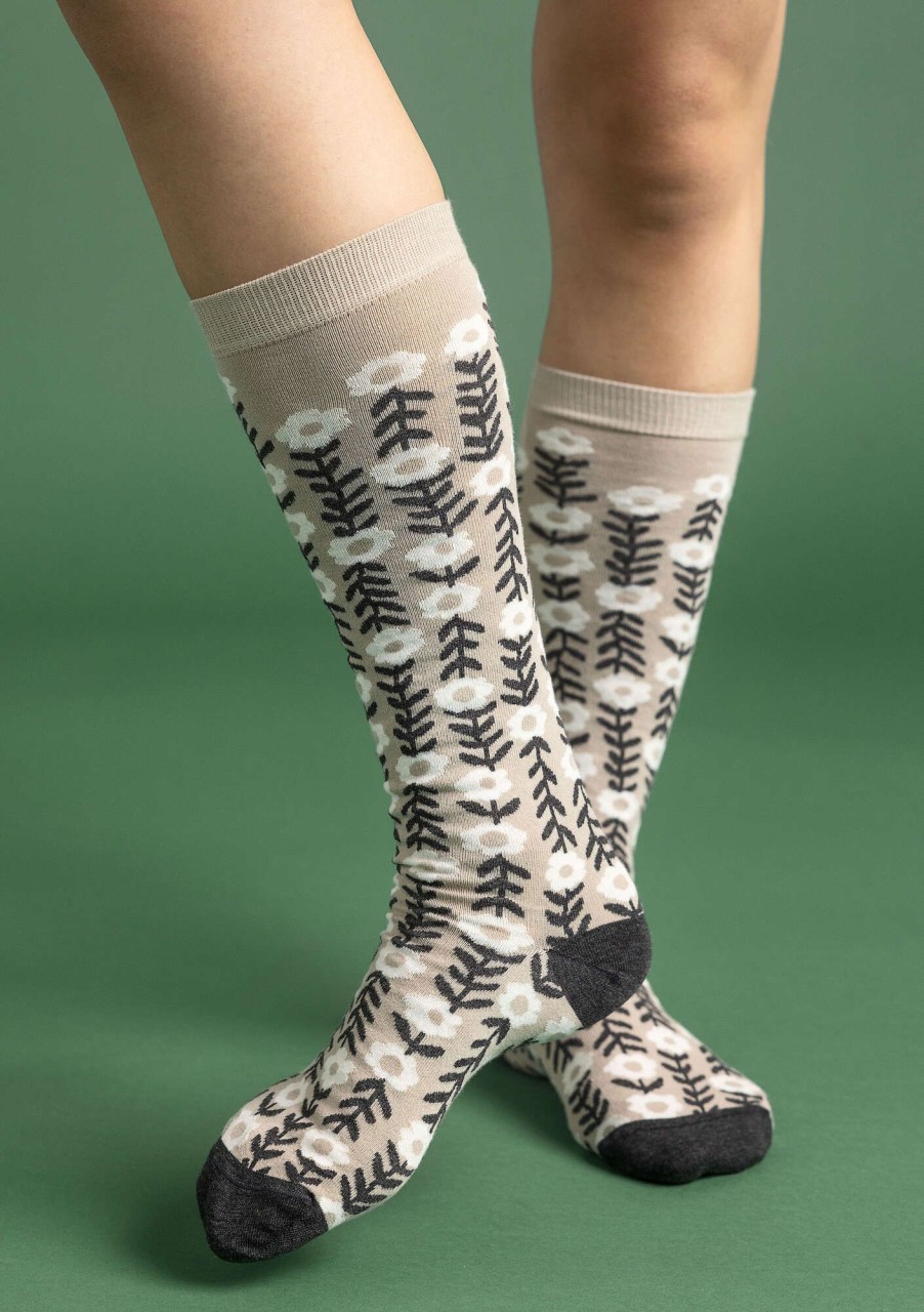 Women Gudrun Sjödén | Cleo Patterned Knee-Highs In Organic Cotton