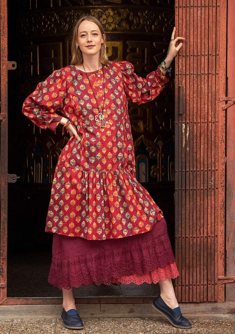 Women Gudrun Sjödén Dresses | Nepal Woven Dress In Organic Cotton