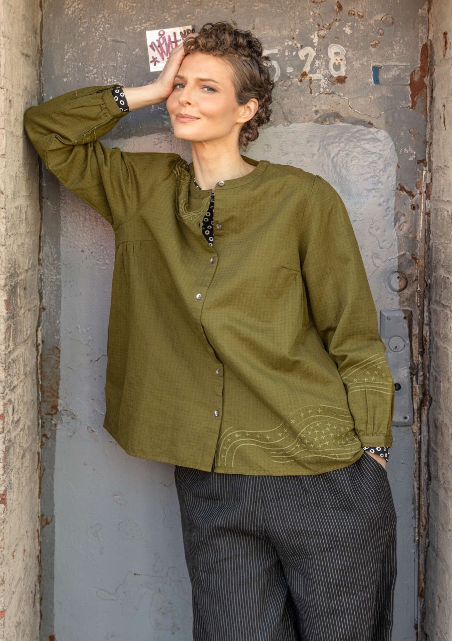 Women Gudrun Sjödén Blouses | River Blouse In Organic Cotton/Linen