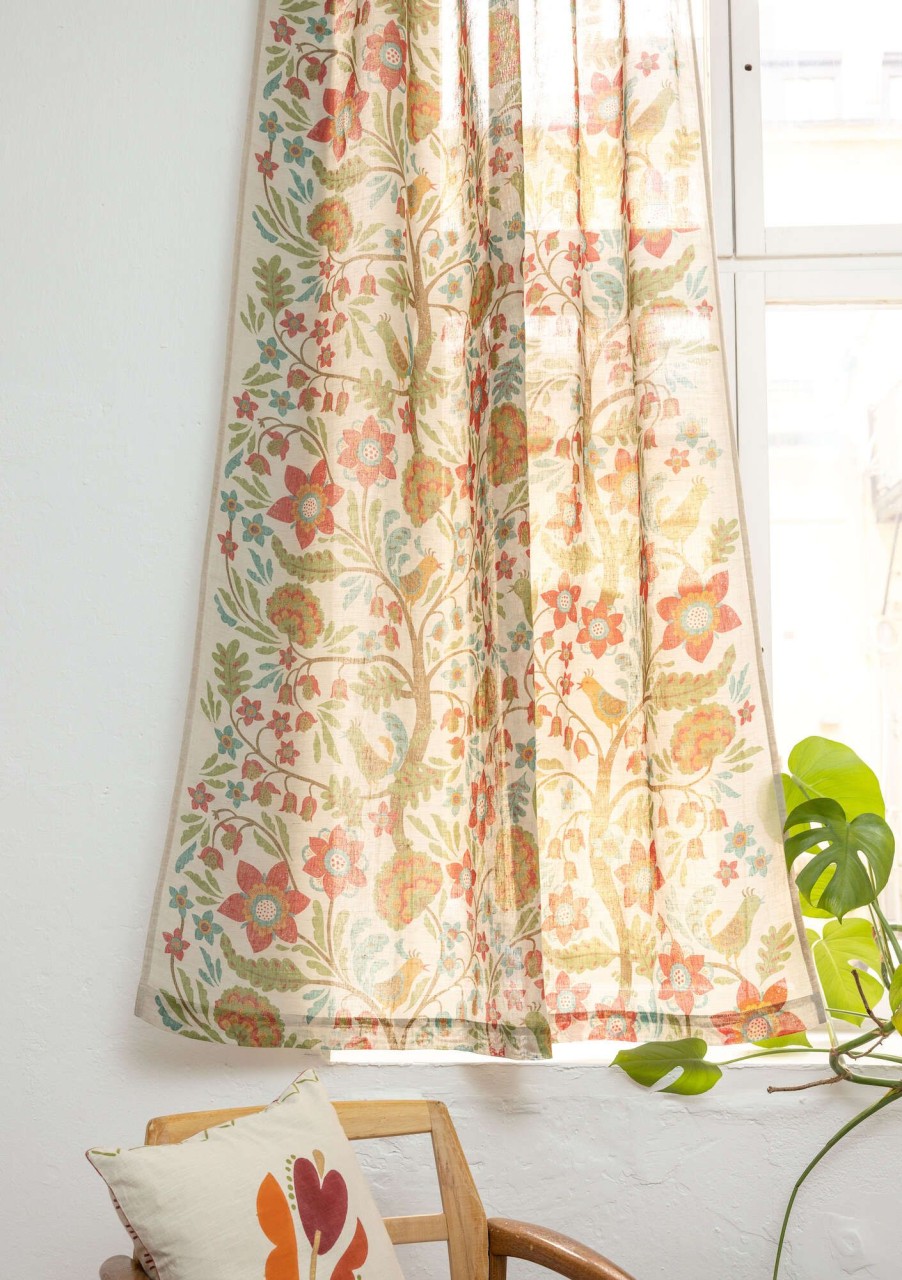 Homeware Gudrun Sjödén | Tree Of Life Curtain In Linen/Cotton