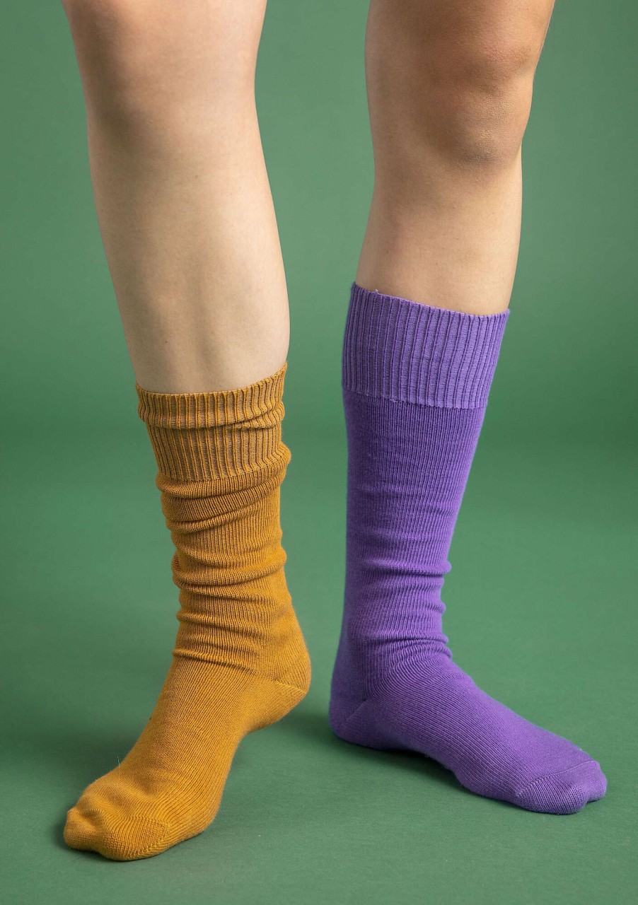 Women Gudrun Sjödén | Solid-Colored Knee-Highs In Organic Cotton