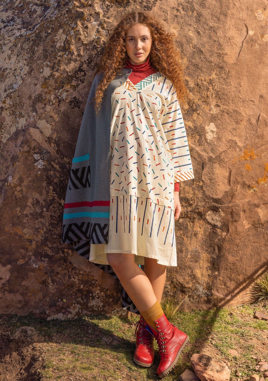 Women Gudrun Sjödén Dresses | Sky Woven Dress In Organic Cotton