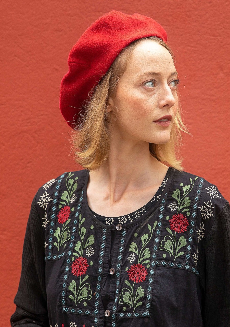 Women Gudrun Sjödén | Knit Beret In Felted Organic Wool