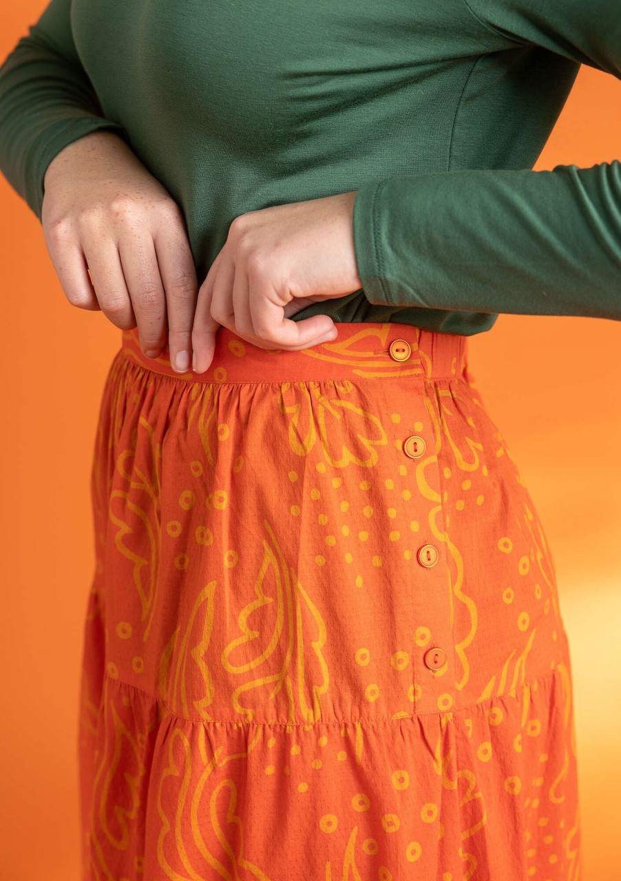 Women Gudrun Sjödén Skirts | Irma Woven Ruffled Skirt In Organic Cotton